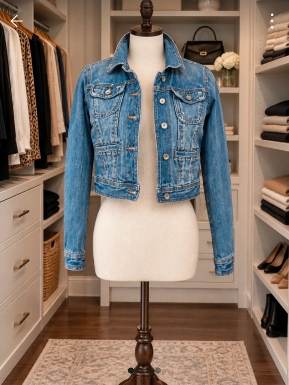 Mossimo Supply Co. Medium Blue Fitted Denim Jacket